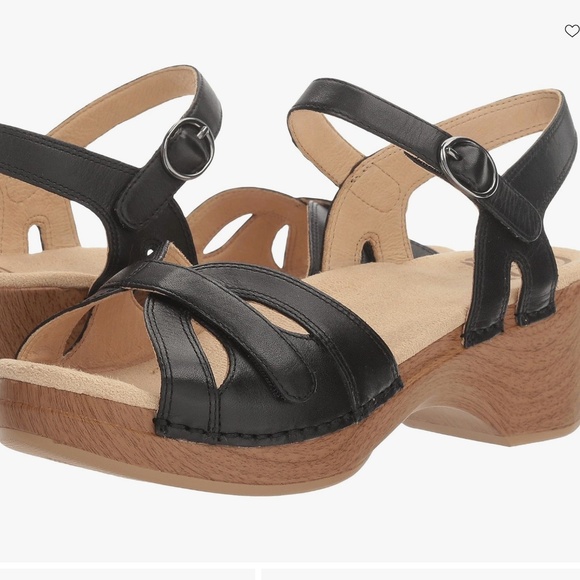 Dansko Season Black Full Grain Leather Sandal Size 39 - Picture 1 of 8